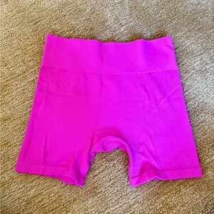 wild fable Ribbed High-Rise Bike Shorts - Hot Pink